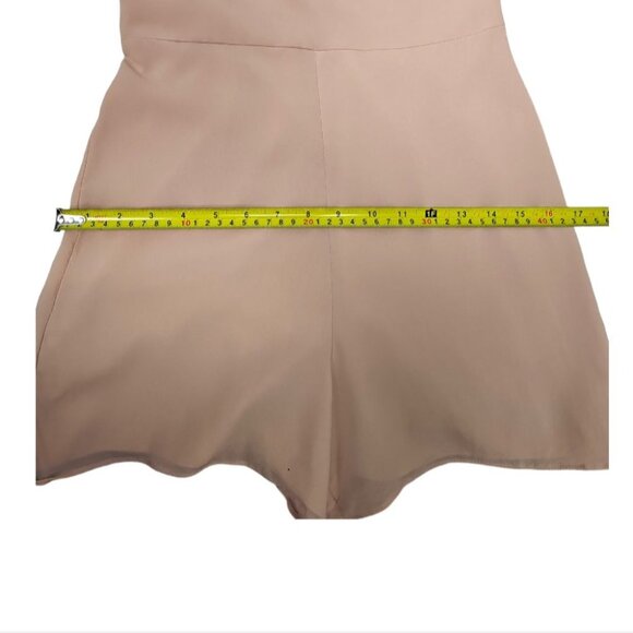 INTERMIX Molly 100% Silk Ruffle Sleeve Romper Dress In Nude Dusty Rose Size XS? - Picture 13 of 16